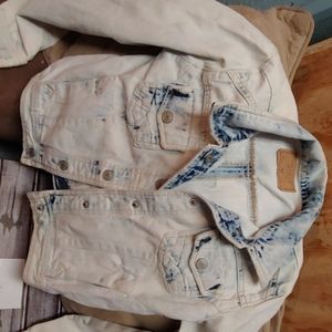 Womens acid wash denim jacket